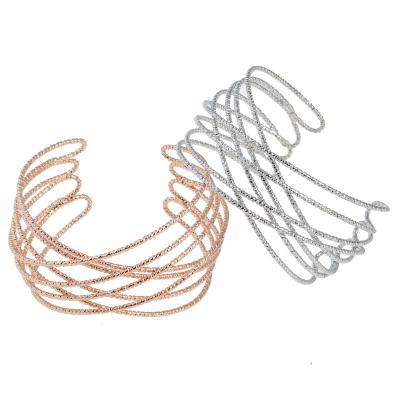 China Fashion C punk bracelet Dropshipping multilayer open wire iron wire rose gold bracelet on sale B189 from factory directly for sale