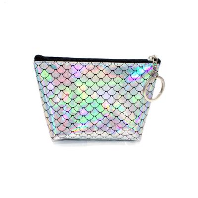 China Wholesale High Quality Mini Coin Purse Cute Girls Pu Fish Scale Laser Zipper Coin Purse for sale