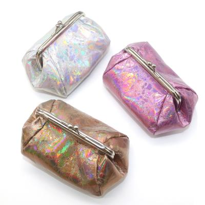 China Creative Purse Mini Cosmetic Bag Wholesale New PU Bag Storage Laser Durable Multifunctional Small Coin Purse for sale