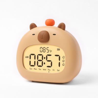 China Analog Capybara Clock Modern Design Style Electronic Desk Clock for Fashion Bedrooms for sale