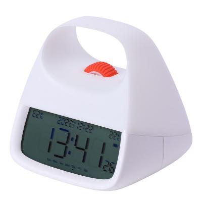 China Orange Dot Kids Alarm Clock with Dual Analog-Digital Design and Backlit Wake-Up Light for sale