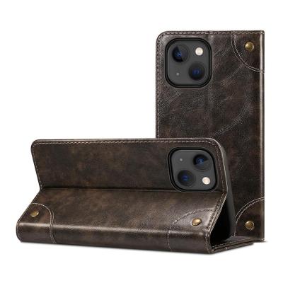 China Leather Phone Cases Holder Anti-fall Phone Accessories Cases Magnetic Flip Cover For iPhone 13mini/13 for sale