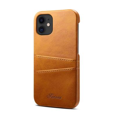 China Anti-fall Cell Phone Case Leather Wallet Back Cover With Card Holder Cases For iPhone 12/12 mini for sale