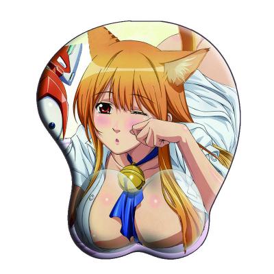 China Custom Cute Soft Comfortable 3D Adult Cute Sexy Girl Mouse Pad Breast Mouse Pad Cartoon Silicone Silicone Anti-slip Wrist Rest Mouse Pad for sale