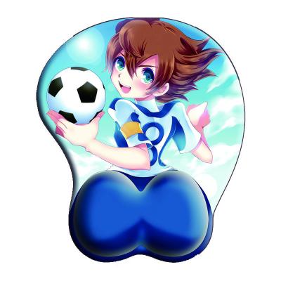 China 3D Model Printing Anime Soccer World Cup Girls Soft And Comfortable Sexy Silicone With Wrist Rest Mousepad Custom Animation Gaming Mouse Pads for sale