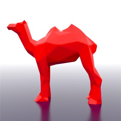 China High Quality Resin Europe Fiberglass Animal Statue Artists Life Size Camel Sculpture for sale