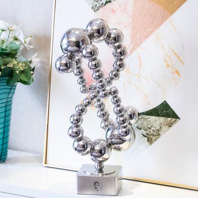 China Europe Customized Modern Metal Arts Sculpture Stainless Steel Statue Hotel Decoration for sale