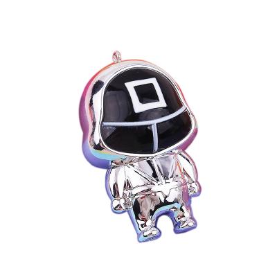 China 2022 Europe Squid Game Halloween Silicone Costume Cosplay Squid Boss Circular Square Triangle Design Keychain Key Chain for sale