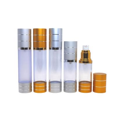 China 15ml 30ml 50ml 100ml Aluminum Cosmetic Silver Gold Refillable Airless Spray Pump Bottle for sale