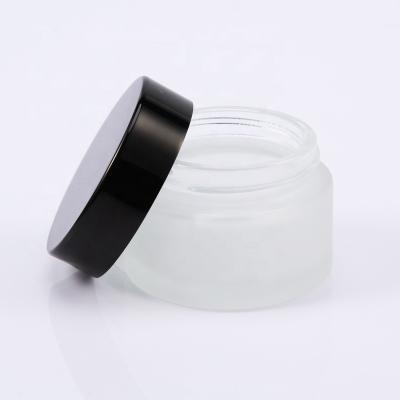 China Matte Transparent Luxury Cosmetic Cream Refillable Glass Jar for sale