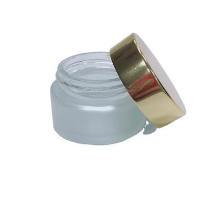 China Beauty Industry 15g Frosted Glass Cosmetic Bottle And Cream Jar For Skin Care for sale