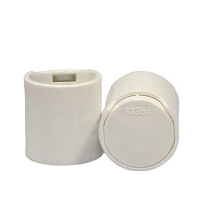 China Spill No 24/410, 28/410 PP Cosmetic Disc Top Lids, Screw Press Caps For Shampoo Bottle Packaging for sale