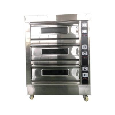 China Multifunction 3 Deck 6 Trays Electric Bakery Oven for Bread and Cake Made from Soybean for sale