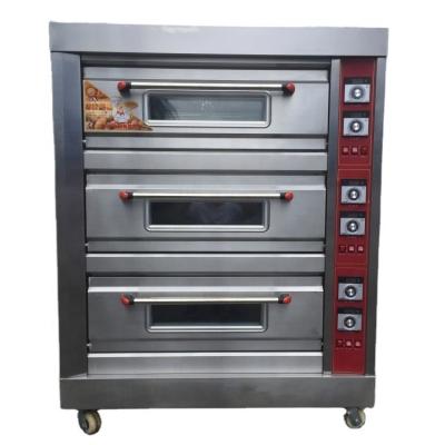 China 2/3/4/6/9 Trays Capacity Commercial Baking Bread Pizza Cake Cooking Gas Electric Oven for sale