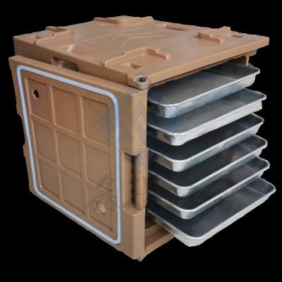 China PU Front Loading Hot Food Transport Box for Catering 120L Insulated Food Pan Carrier for sale