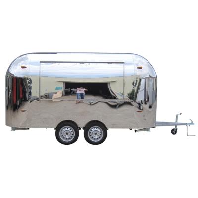 China Airstream BBQ Food Cart Food Truck Trailer Fully Equipped Tow Bar Trailer for Winery for sale