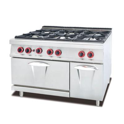 China 6 Burner Gas Stove with Stainless Steel Surface Material and Bread Bakery Oven for sale