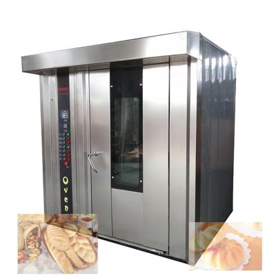 China Electric Gas Diesel Bread Baking Machine with Steam Function 32 Trays Rotary Oven Made for sale