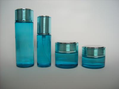 China Custom Cosmetic Packaging Recyclable Glass Bottles And Jars For Lotion And Face Cream for sale