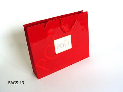 China Custom Recycling Red Paper Shopping Bags Personalized With Handles for sale