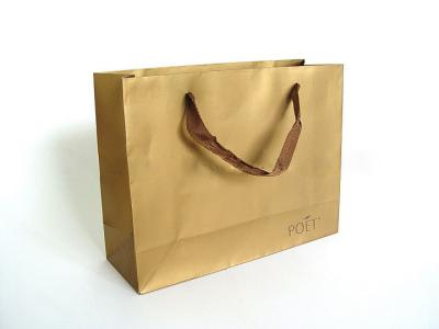 China High Quality Imprinted Brown Craft Wax Paper Carrier Bags For Shopping for sale