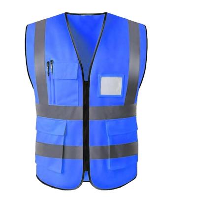 China Water Proof Reflection Multiple Pockets Black High Visibility Safety Reflective Vest With Reflective Markings for sale