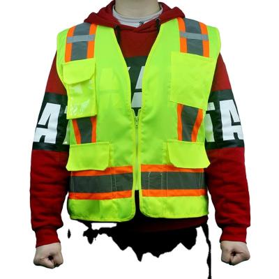 China Water Proof Reflective Vest Manufacturers With Multi-pocket Construction Of Environmental Reflective Clot for sale