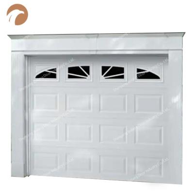 China Anti - Theft White Sectional Automatic Overhead House Security Wooden American Style Garage Door for sale