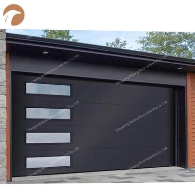 China Decoration Selling Commercial Tempered Insulated Frosted Aluminum Composite Glass Garage Doors 8X7 for sale