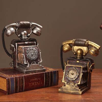 China China European Old-fashioned Retro Telephone Drop Home Display Resin Model Decoration for sale