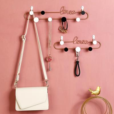 China LOVE Letter Coat Key Hook Coat Key Hook Nordic Creative Luxury Nordic Home Decor Hanging Hook Storage Behind Door for sale