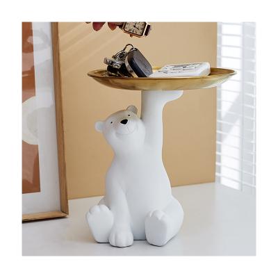 China China White Bear Key Storage Tray Modern Minimalist Living Room Ornaments Creative Home Decoration for sale