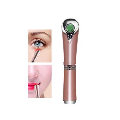 China Blood Vessels Removal Jade Red Blue Light Beauty Eyes Massage Wand Sonic Vibration Manual Eye Care Massager for sale