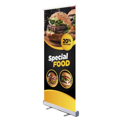 China Fixed Display Stand Easy Roll Up Banner Poster For Sale Promotional Advertising Roll Up Stand Retractable Banner Stand for sale