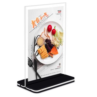 China Wholesale cafe menu transparent acrylic display board table card menu desktop display stand for sale