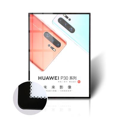 China Cafe Energy Saving High Brightness Super Thin Glass Led Photo Frame Light Box Led Advertising Slim Led Light Box for sale