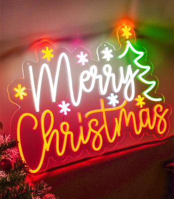 China event & Party Letter Customs Lead Light Led Neon Sign Merry Christmas Led Neon Sign Logo Custom Neon Signs for sale