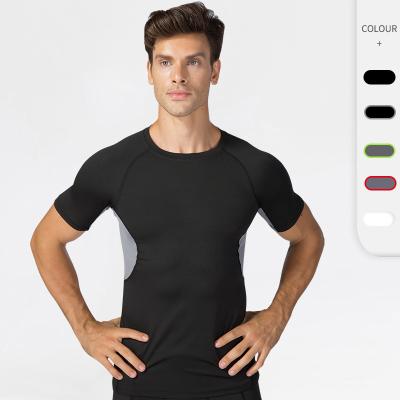 China Men's Breathable Fitness Sports Running Training Short Sleeve Sweat Quick Dry Breathable Stretch Tight Fitting Clothing for sale