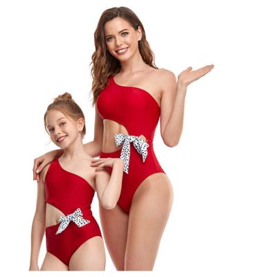 China Breathable Mommy and Me Newcomer Matching Family Swimsuit Women Kids Children Toddler Bikini Swimwear for sale