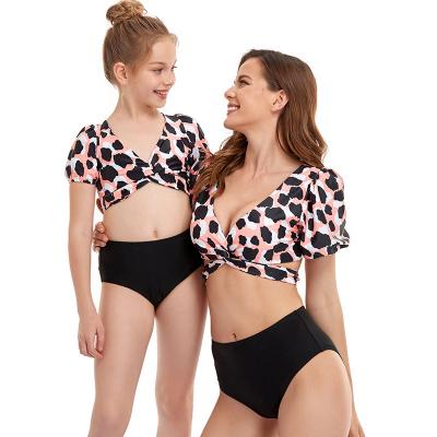 China 2021 Parent-child breathable swimwear two-piece swimsuit plus size swimwear beach wear sexy backless bikini swimwear for sale