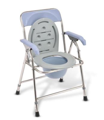 China Steel Power Stand Commode Hospital Toilet Commode Chair With Bedpan Chrome Steel Commode Chair for sale