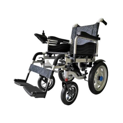 China Powder Coated 16 Inch Aluminum Frame Electric Wheelchair Cheapest Handicapped Rear Wheel Heavy Duty Aluminum Alloy Motorized Power Electric Wheelchair for sale