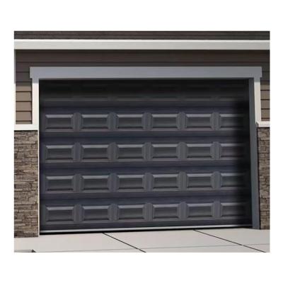 China Guard Against Theft Factory Price Color Steel Plate Rolling Door Wheel Black Color Garage Door for sale