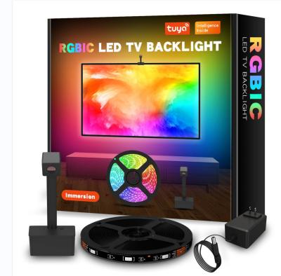 China 2022 Residential Rise RGBIC Wi-Fi Ambient Alexa Google Voice Control Immersion 12V 43-65 Inch LED TV Backlight With 1080P Camera for sale