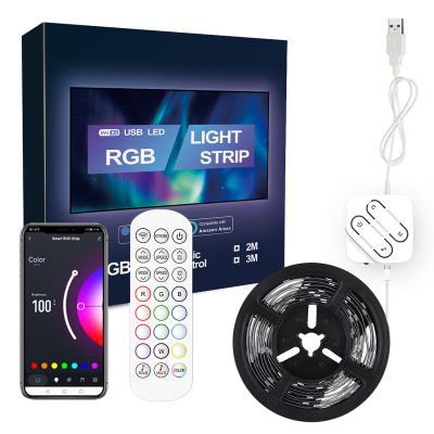 China Smd 5050 RGB 5V USB Full Kit 1m 2m 3m 4m WIFI Remote Control Flexible Residential 5m Tira De Led Tape Strip Lights Blue-tooth TV Backlight for sale