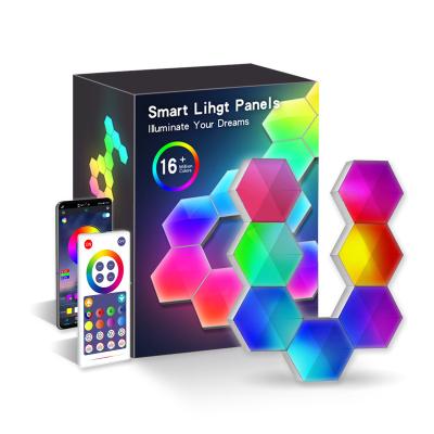 China DIY 6Pack 10Pack RGB Hexagonal Candle Holders Geometry Indoor Luxury Modern LED Panel Honeycomb Touch Sensor Candle Holders Sell Well for sale