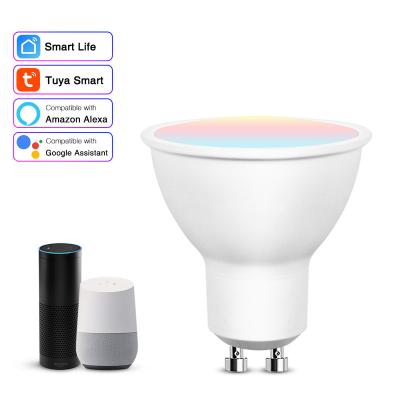 China Residential Smart WiFi Bulb GU10 RGBCW Bulb Alexa And Google Home Voice Control 450lm 5W Spotlight Work With TUYA APP Dimmable Voice Control for sale