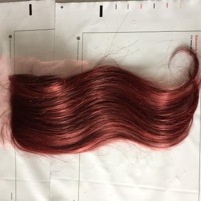 China Loose Deep Wave Indian Straight Virgin Hair Burgundy Color 99J 4x4 Lace Closure For Black Woman Fast Express Delivery for sale