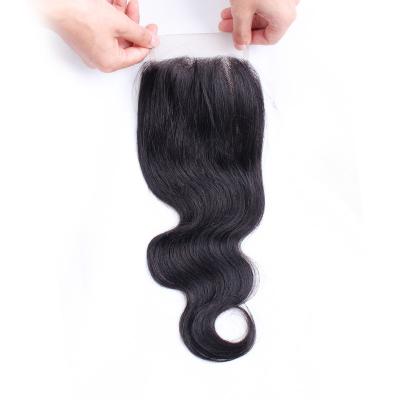 China Straight Indian Natural Wave 5x5 4x4 Body Wave Color Virgin Hair Virgin Hair Lace Closure For Black Woman Fast Express Delivery for sale