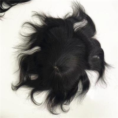 China Straight 2022 All Hand Tied 100 #1b Indian Remy Black Straight Silk Hair Full Hairpieces For Men In America for sale